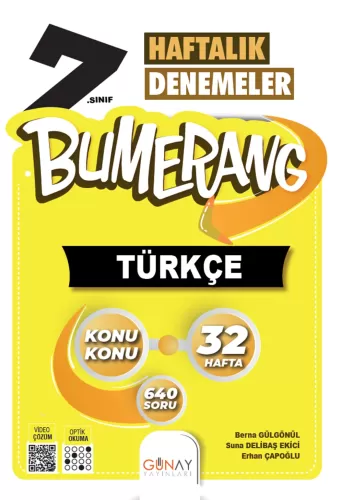 GÜNAY 7. SINIF BUMERANG 32 HAFTALIK TÜRKÇE DENEMELERİ