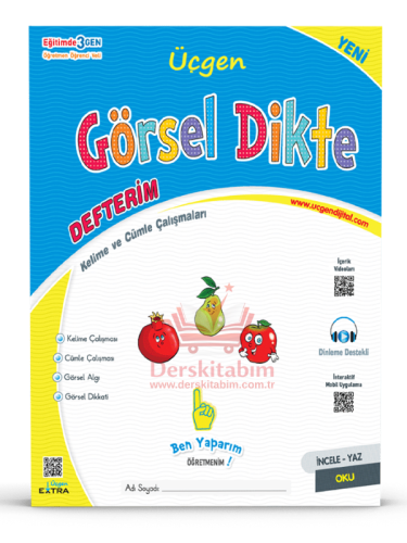 ÜÇGEN OKUMA YAZMA SETİ - GÖRSEL DİKTE DEFTERİM - 2024